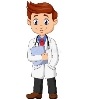 Cartoon Male Doctor Holding a Clipboard Stock Vector - Illustration of  physician, laboratory: 147084898